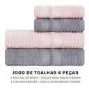 Ver imagem 3 de Jogo de Toalhas 4 Peças Banhão e Rosto 100 Algodão Brisa Karsten