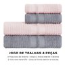 Jogo de Toalhas 4 Peças Banhão e Rosto 100 Algodão Brisa Karsten - 3