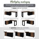 Ver imagem 5 de Mesa Escrivaninha em L com 3 Gavetas e Nichos Nexos Ipê/preto