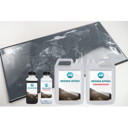 Kit Porcelanato Líquido Metálico Cinza Ferro / Branco Perola AG por M² Resinas ag - 1