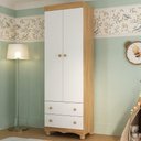 Ver imagem 1 de Guarda-roupa Infantil 62cm 2 Portas e 2 Gavetas Dengo Multimóveis Mp4436 Madeirado/branco Madeirado