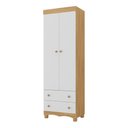 Ver imagem 2 de Guarda-roupa Infantil 62cm 2 Portas e 2 Gavetas Dengo Multimóveis Mp4436 Madeirado/branco Madeirado