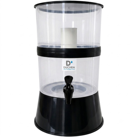 Filtro de Água 7,5L Bebedouro Compacto com Vela Cerâmica e Boia Dosadora Inmetro - Preto