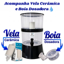 Ver imagem 4 de Filtro de Água 7,5L Bebedouro Compacto com Vela Cerâmica e Boia Dosadora Inmetro - Preto
