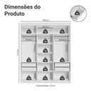 Ver imagem 4 de Guarda-Roupa Casal 6 Portas Batentes com Espelho Saturno Madesa