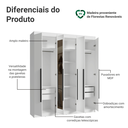 Ver imagem 5 de Guarda-Roupa Casal 6 Portas Batentes com Espelho Saturno Madesa