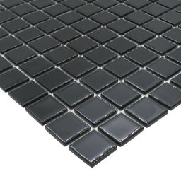 Pastilhas de Vidro Preta Cristal Brilhante Cozinha Banheiro Piscina 30x30cm - 4