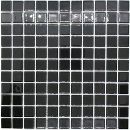 Pastilhas de Vidro Preta Cristal Brilhante Cozinha Banheiro Piscina 30x30cm - 5
