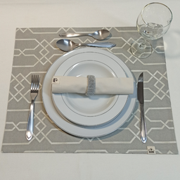 Kit Americano 6 Lugares, 40x48 Dupla Face Estampado Floral com 6 Guardanapos 40x40 100% Algodão - 3