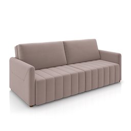 Sofá-cama Decorativo Retrátil Thanos 2 Lugares 192cm Veludo Rosê G45 - Gran Belo - 1