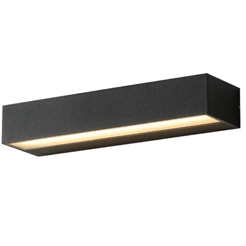 Arandela Modern Preta 20cm Led 15w 3000k Bivolt Ip65 Embu Led