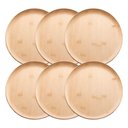 Ver imagem 1 de Jogo 6 Prato de Sobremesa Pratinho Bambu Natural Ecológico Lyor 18x18cm