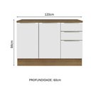 Ver imagem 3 de Balcão de Pia 120 cm 2 Portas 3 Gavetas Rustic/Branco Veludo Lux Madesa