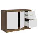 Ver imagem 5 de Balcão de Pia 120 cm 2 Portas 3 Gavetas Rustic/Branco Veludo Lux Madesa