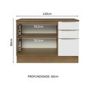 Ver imagem 4 de Balcão de Pia 120 cm 2 Portas 3 Gavetas Rustic/Branco Veludo Lux Madesa