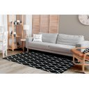 Ver imagem 2 de Tapete Sala ou Quarto Antiderrapante 2,50M x 1,32M Arabesco Geométrico Preto e Branco