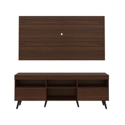 Rack Retrô com Painel para TV até 65" Multimóveis Flórida FG3133 Madeirado/Preto - 8