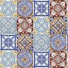 Papel de Parede Adesivo Azulejo de Cozinha Azul Amarelo Marrom - Ssaz-108 - 1