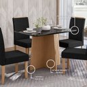 Ver imagem 5 de Mesa para Sala de Jantar 120cm x 90cm Isa Marrom/Mel/Preto