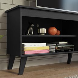 Rack para Tv até 65 Polegadas com Pés Preto Turim Madesa - 7
