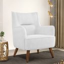 Ver imagem 2 de Kit 02 Poltronas Decorativa Fixa Pés de Madeira Isabella D02 Corano Branco C-12 - Lyam Decor