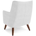 Ver mais imagens de Kit 02 Poltronas Decorativa Fixa Pés de Madeira Isabella D02 Corano Branco C-12 - Lyam Decor