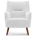 Ver imagem 6 de Kit 02 Poltronas Decorativa Fixa Pés de Madeira Isabella D02 Corano Branco C-12 - Lyam Decor