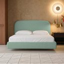Ver imagem 3 de Cama Queen Flutuante com Cabeceira 160cm Aura W01 Linho Verde Menta - Lyam Decor