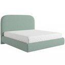 Ver imagem 2 de Cama Queen Flutuante com Cabeceira 160cm Aura W01 Linho Verde Menta - Lyam Decor