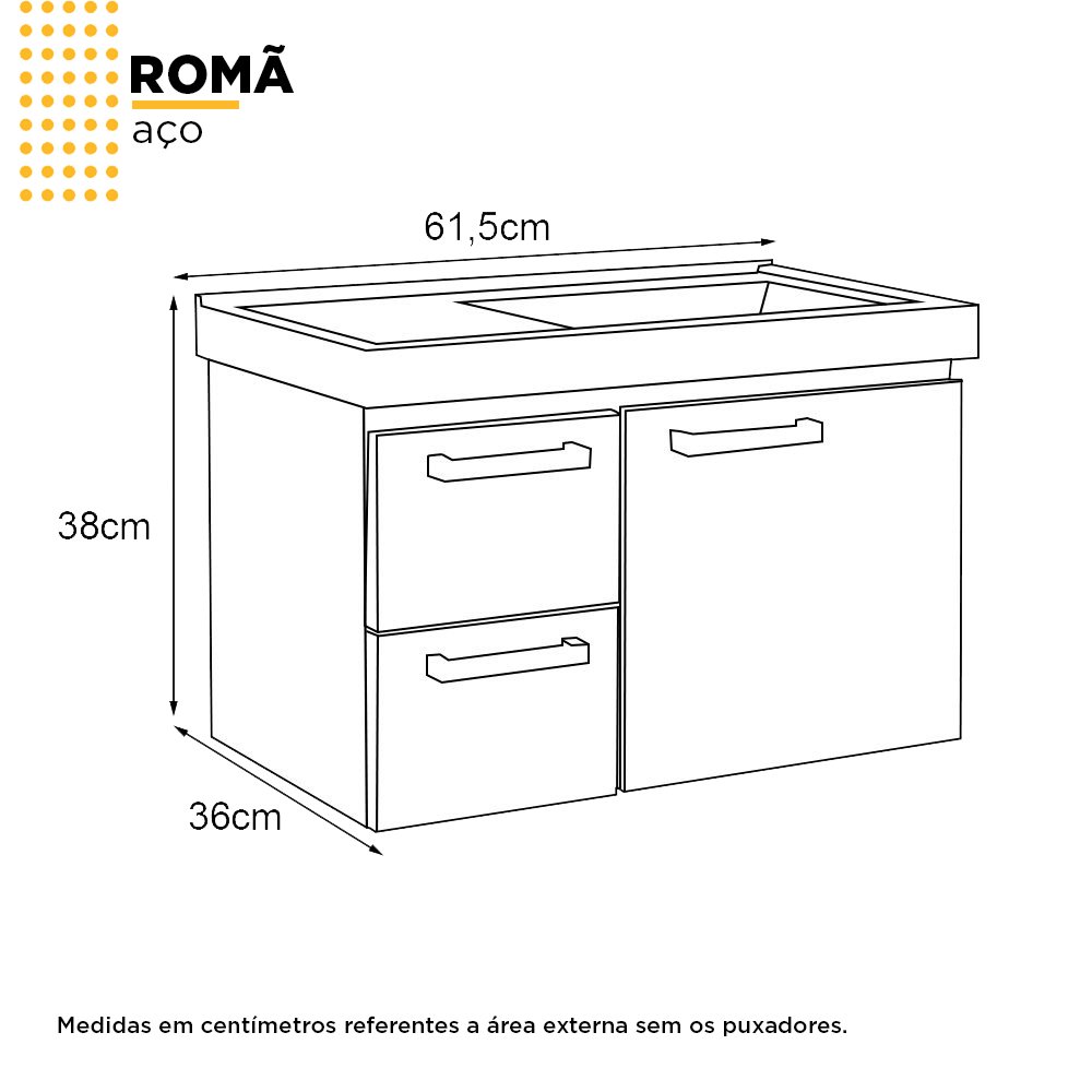 Gabinete para Banheiro em Aço Romã Branco - Cozimax - 6