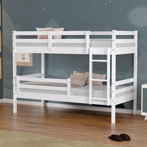 Beliche Infantil Slim com Grade de Proteção Madeira Maciça Branco Housin