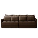 Ver imagem 5 de Sofá Sem Caixa Retrátil Reclinável 2,10m Carol Veludo Marrom Adonai Estofados