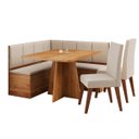 Ver imagem 2 de Conjunto Canto Alemão Baú Prestigio com Mesa 120x80cm e 2 Cadeiras Milao Mel/bronze- Casa Giulia