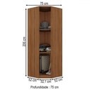 Ver imagem 4 de Guarda-roupa Solteiro Modulado Lugano 1 Porta 2 Prateleiras Nogal/grafite - Hecol Móveis