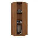 Ver imagem 3 de Guarda-roupa Solteiro Modulado Lugano 1 Porta 2 Prateleiras Nogal/grafite - Hecol Móveis