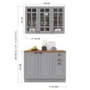 Ver imagem 2 de Armário de Cozinha Modulada Compacta Fidelitá Nara 100% MDF 2 Peças 120cm 6 Portas 2 Gavetas com