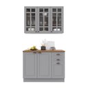 Ver imagem 1 de Armário de Cozinha Modulada Compacta Fidelitá Nara 100% MDF 2 Peças 120cm 6 Portas 2 Gavetas com