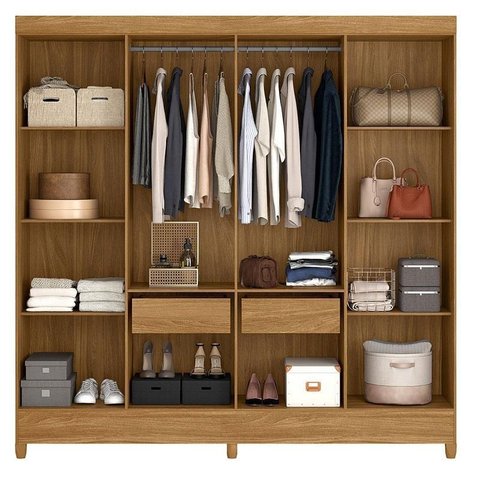 Guarda Roupa Casal Marajó 8 Portas Freijó Cinza – Moval