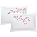 Ver imagem 4 de Kit Cobre Leito Botanique Casal Micropercal 300 Fios Bordado Localizado Borboleta 3D Colcha 3 Peças 