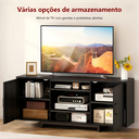 Ver imagem 4 de Rack para Tv até 65 Polegadas 120cm Preto com Portas Deslizantes e Prateleiras