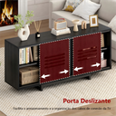 Ver imagem 5 de Rack para Tv até 65 Polegadas 120cm Preto com Portas Deslizantes e Prateleiras