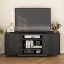 Ver imagem 1 de Rack para Tv até 65 Polegadas 120cm Preto com Portas Deslizantes e Prateleiras