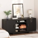 Ver mais imagens de Rack para Tv até 65 Polegadas 120cm Preto com Portas Deslizantes e Prateleiras
