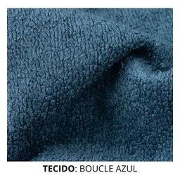 Cadeira Amamentação Tecido Boucle Azul com Balanço e Puff - 5