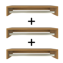 Ver imagem 3 de Kit 3 Cabideiros de Parede Suspenso 60x25x11,5 Amadeirado