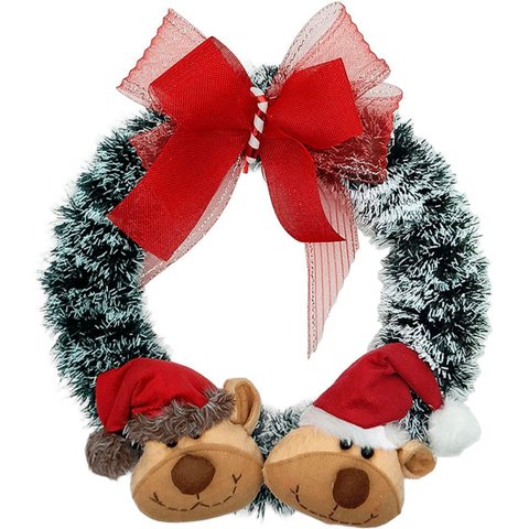 Guirlanda Natalina Decoração de Porta Noel Rena Urso de 35cm C
