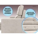 Ver imagem 6 de Sofá Pegasus 2,50m Assento Retrátil e Reclinável Velosuede - Netsofas - Areia