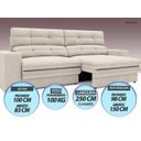 Ver imagem 5 de Sofá Pegasus 2,50m Assento Retrátil e Reclinável Velosuede - Netsofas - Areia