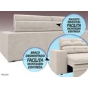 Ver imagem 7 de Sofá Pegasus 2,50m Assento Retrátil e Reclinável Velosuede - Netsofas - Areia