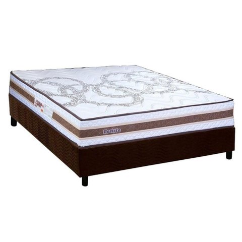 Conjunto Box Casal: Colchão Espuma Paropas D45 Resiste Hotel Douface + Base Crc Suede Brown (